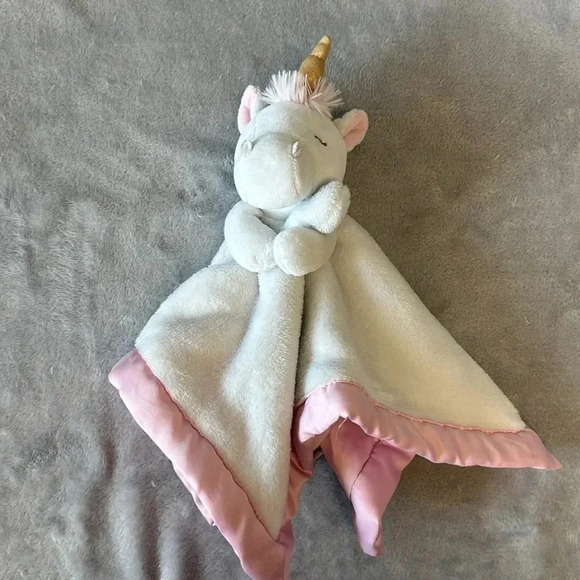 Carters  NWOT unicorn Lovey Security Blanket Plush with Satin Baby Toy - Picture 1 of 5
